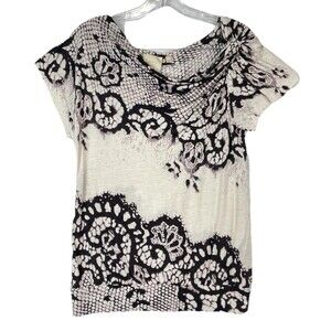 Vanessa Virginia Women S Top Shoulder Knot Drapey Neck Artsy Abstract Floral